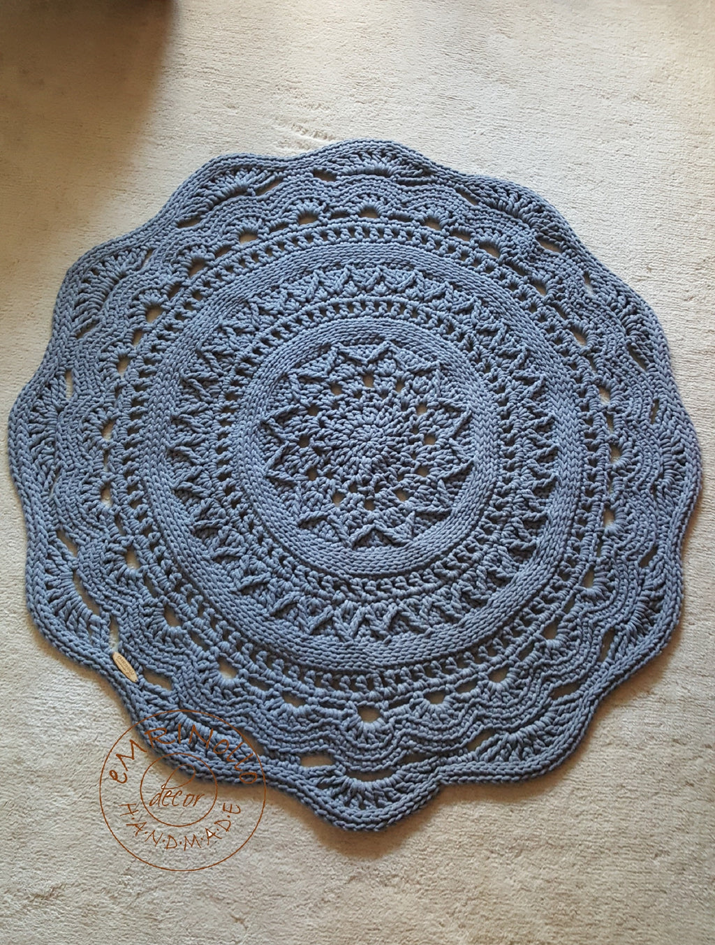 Teppich rund Kinderzimmer, Kinderzimmer Deko, Baumwollteppich, im skandinavischem Stil, vintage Teppich handgefertigt und umweltfreundlich