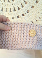 Korb gehäkelt rund, Baumwollkorb, Babyzimmer deko, Kinderzimmer Dekoration, Babyausstattung Babypartygeschenk, Babyzimmer Aufbewahrung,