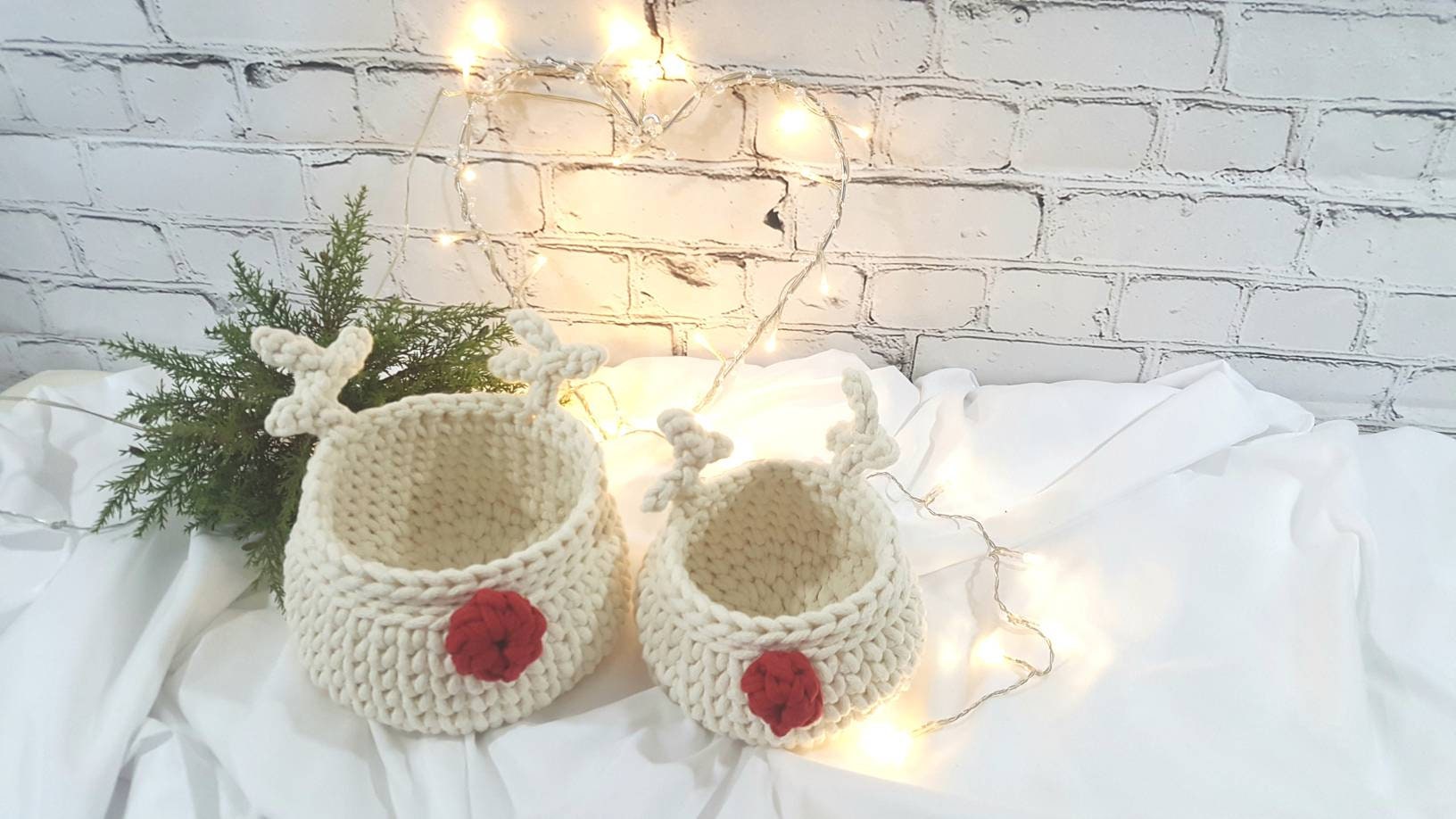 Gehäkelter Korb Rentier, Kinder Korb, Wohnzimmer Kinderzimmer Dekoration, Nikolausgeschenk, Weihnachtsgeschenk, Nordic Stile