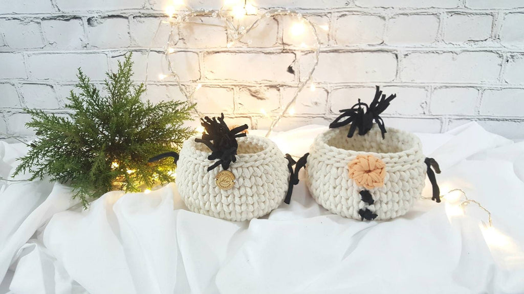 Gehäkelter Korb Schneemann, Kinder Korb, Wohnzimmer Kinderzimmer Dekoration, Nikolausgeschenk, Weihnachtsgeschenk, Nordic Stile