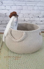 Aufbewahrungskorb xxl, Wäschekorb, scandi style, Utensilo gehäkelt, Spielzeugbox, Aufbewahrungstasche, Babyzimmer deko, Geschenkidee Taufe