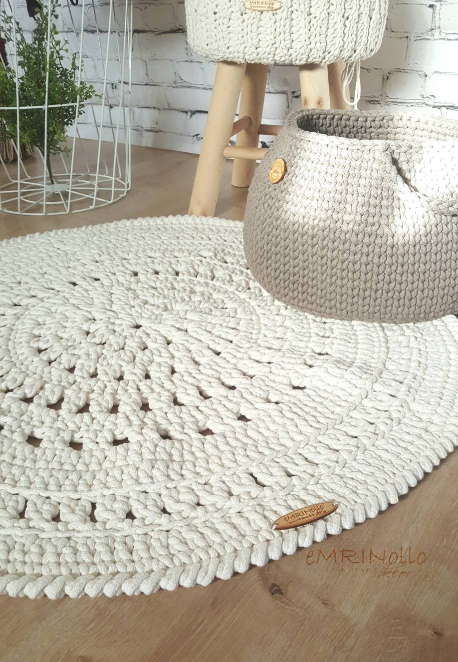 Teppich handmade Kinderzimmer, rund handgefertigt, Kinderzimmer Deko, Teppich für das Wohnzimmer, Geschenkidee für Taufe