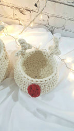 Gehäkelter Korb Rentier, Kinder Korb, Wohnzimmer Kinderzimmer Dekoration, Nikolausgeschenk, Weihnachtsgeschenk, Nordic Stile