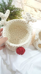 Gehäkelter Korb Rentier, Kinder Korb, Wohnzimmer Kinderzimmer Dekoration, Nikolausgeschenk, Weihnachtsgeschenk, Nordic Stile