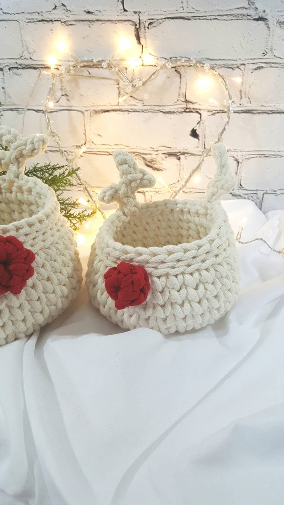 Gehäkelter Korb Rentier, Kinder Korb, Wohnzimmer Kinderzimmer Dekoration, Nikolausgeschenk, Weihnachtsgeschenk, Nordic Stile