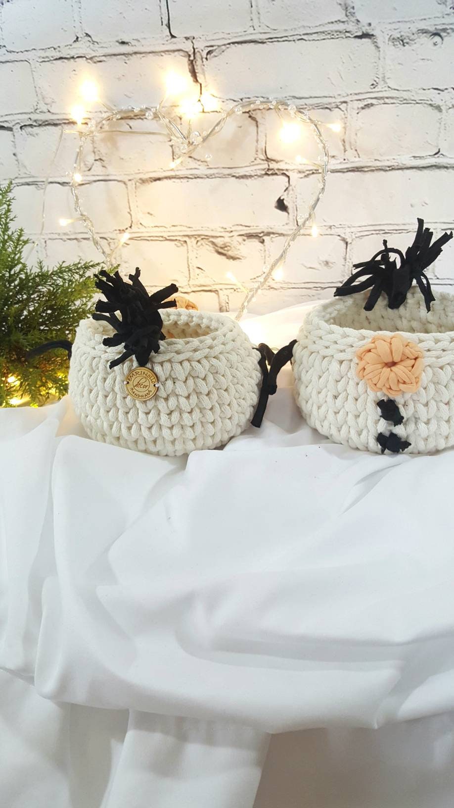 Gehäkelter Korb Schneemann, Kinder Korb, Wohnzimmer Kinderzimmer Dekoration, Nikolausgeschenk, Weihnachtsgeschenk, Nordic Stile