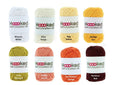 HOOOKED Soft Cotton DK 32 Farben Baumwolle, 100 % recycelt, Grundpreis 1 kg=39,4 Euro, 50g = 85m, Weihnachtsdeko, zum Häkeln und Stricken