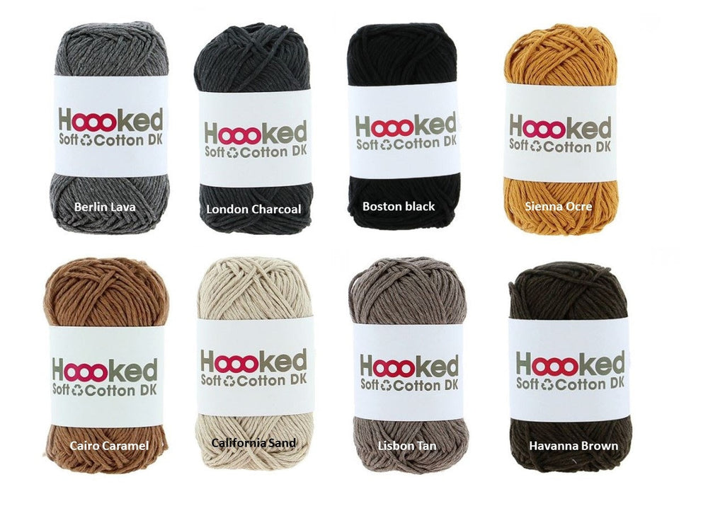 HOOOKED Soft Cotton DK 32 Farben Grundpreis 1 kg=39,4 Euro, 50g = 85m, Weihnachtsdeko, Baumwolle, 100 % recycelt, Häke