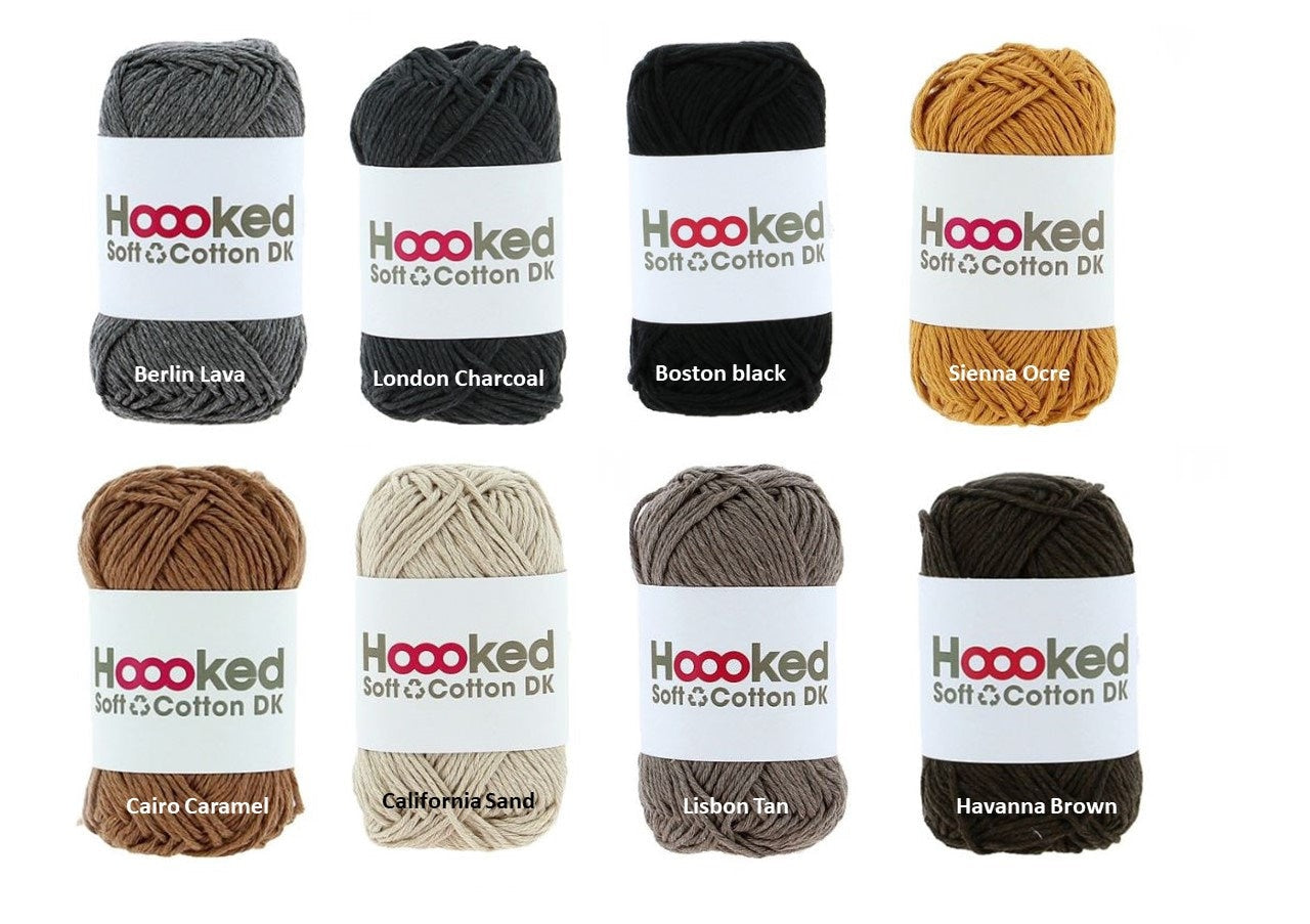 HOOOKED Soft Cotton DK 32 Farben Grundpreis 1 kg=39,4 Euro, 50g = 85m, Weihnachtsdeko, Baumwolle, 100 % recycelt, Häke