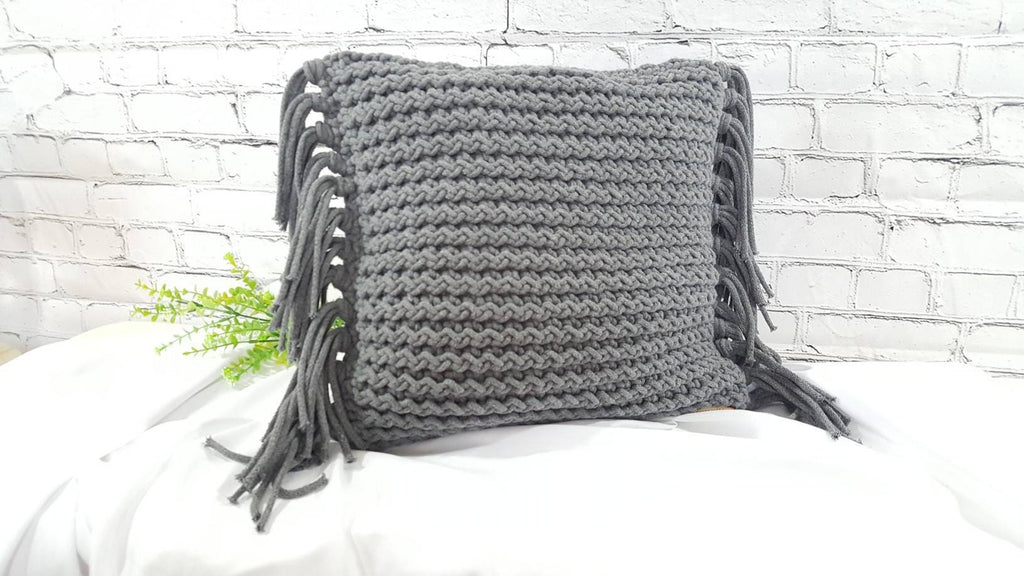 Kissen gehäkelt, Chunky Kissen, gehäkelte Wohnkultur, Hauseinweihungsgeschenk, skandinavisches Dekor, gestrickte moderne Kissen