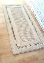 Teppichläufer Wohnzimmer eckig, Baumwollteppich, im skandinavischem Stil, vintage Teppich handgefertigt, Flurläufer, Kinderzimmer Deko