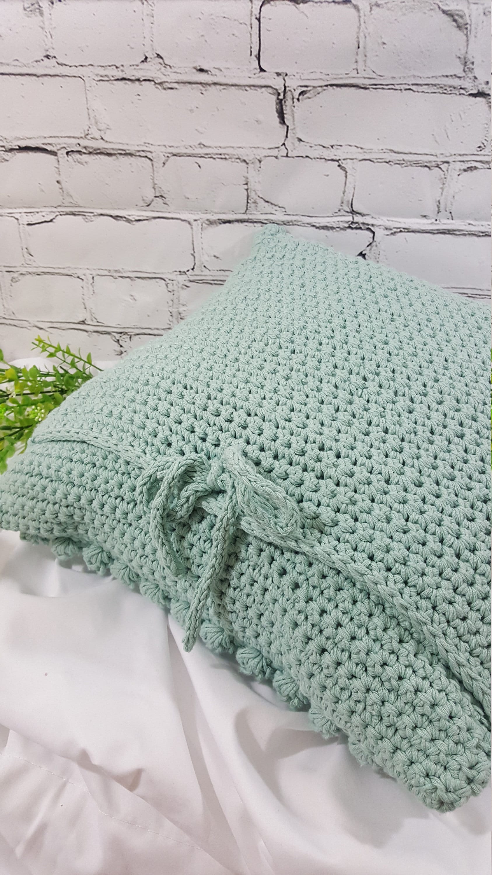 Gehäkeltes Bubble-Kissen, Skandinavische Wohnkultur aus Baumwolle für Sofa & Deko