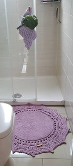 Teppich Wohnzimmer, rund Baumwollteppich gehäkelt, im skandinavischem Stil, Babyzimmer deko, kleines Bad, Geschenkidee, Kinderzimmer deko