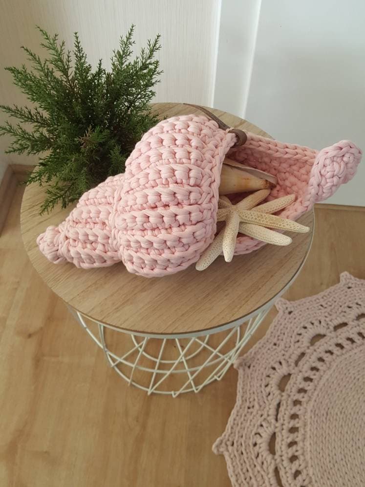 Shell Muschelkorb Muschel gehäkelt Hängekorb Aufbewahrung Giveaway Deko Housewarminggeschenk dekorativ Korb Wohnkultur Baumwolle