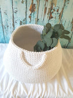 Aufbewahrungskorb, Wäschekorb, scandi style, Utensilo gehäkelt, Spielzeugbox, Aufbewahrungstasche, Babyzimmer deko, Geschenkidee Taufe