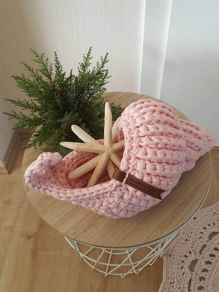 Shell Muschelkorb Muschel gehäkelt Hängekorb Aufbewahrung Giveaway Deko Housewarminggeschenk dekorativ Korb Wohnkultur Baumwolle