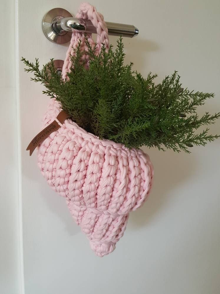 Shell Muschelkorb Muschel gehäkelt Hängekorb Aufbewahrung Giveaway Deko Housewarminggeschenk dekorativ Korb Wohnkultur Baumwolle