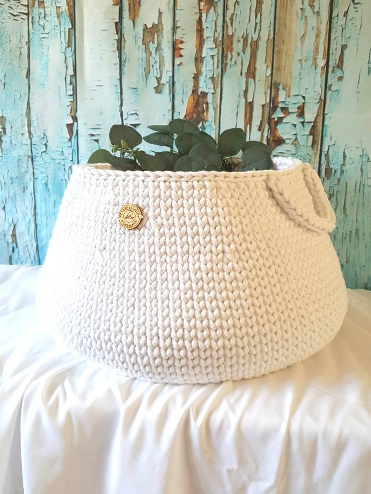 Aufbewahrungskorb, Wäschekorb, scandi style, Utensilo gehäkelt, Spielzeugbox, Aufbewahrungstasche, Babyzimmer deko, Geschenkidee Taufe