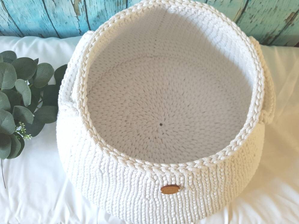 Aufbewahrungskorb, Wäschekorb, scandi style, Utensilo gehäkelt, Spielzeugbox, Aufbewahrungstasche, Babyzimmer deko, Geschenkidee Taufe