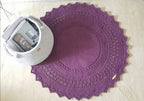 Runder Teppich, gehäkelter Teppich Kinderzimmer Dekor, Geschenk Umzug, Geschenk Taufe, skandinavischer Stil, vintage, Teppich handgefertigt