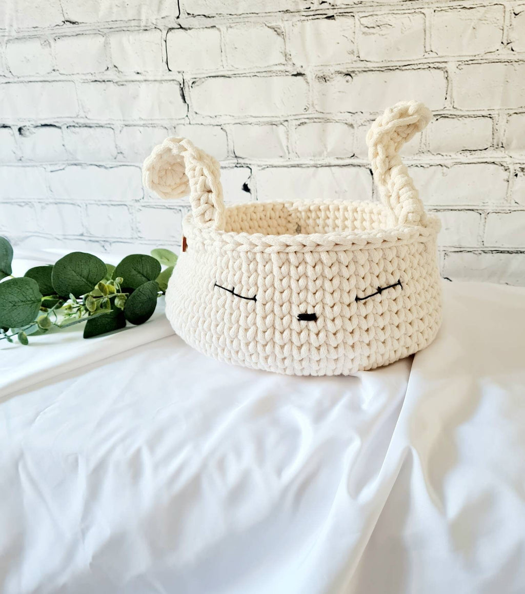 HasenKorb, Utensilo gehäkelt, Taufe Geschenkidee, Bunny Korb, Kinderzimmer Deko, Babyausstattung Babypartygeschenk, Babyzimmer Aufbewahrung