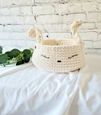 HasenKorb, Utensilo gehäkelt, Taufe Geschenkidee, Bunny Korb, Kinderzimmer Deko, Babyausstattung Babypartygeschenk, Babyzimmer Aufbewahrung