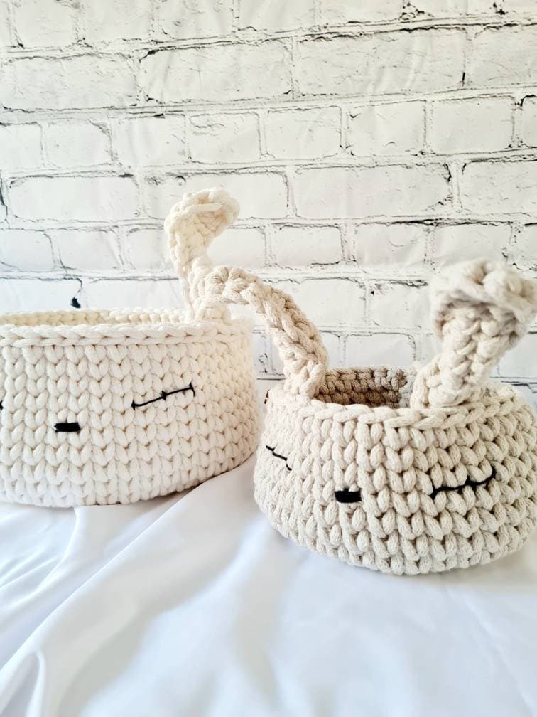 BunnyBasket, HasenKorb gehäkelt, Kinderzimmer Dekoration, Babyausstattung Babypartygeschenk, Babyzimmer deko, Aufbewahrungskorb, Utensilo