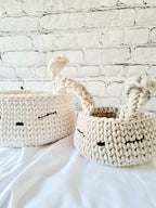 BunnyBasket, HasenKorb gehäkelt, Kinderzimmer Dekoration, Babyausstattung Babypartygeschenk, Babyzimmer deko, Aufbewahrungskorb, Utensilo