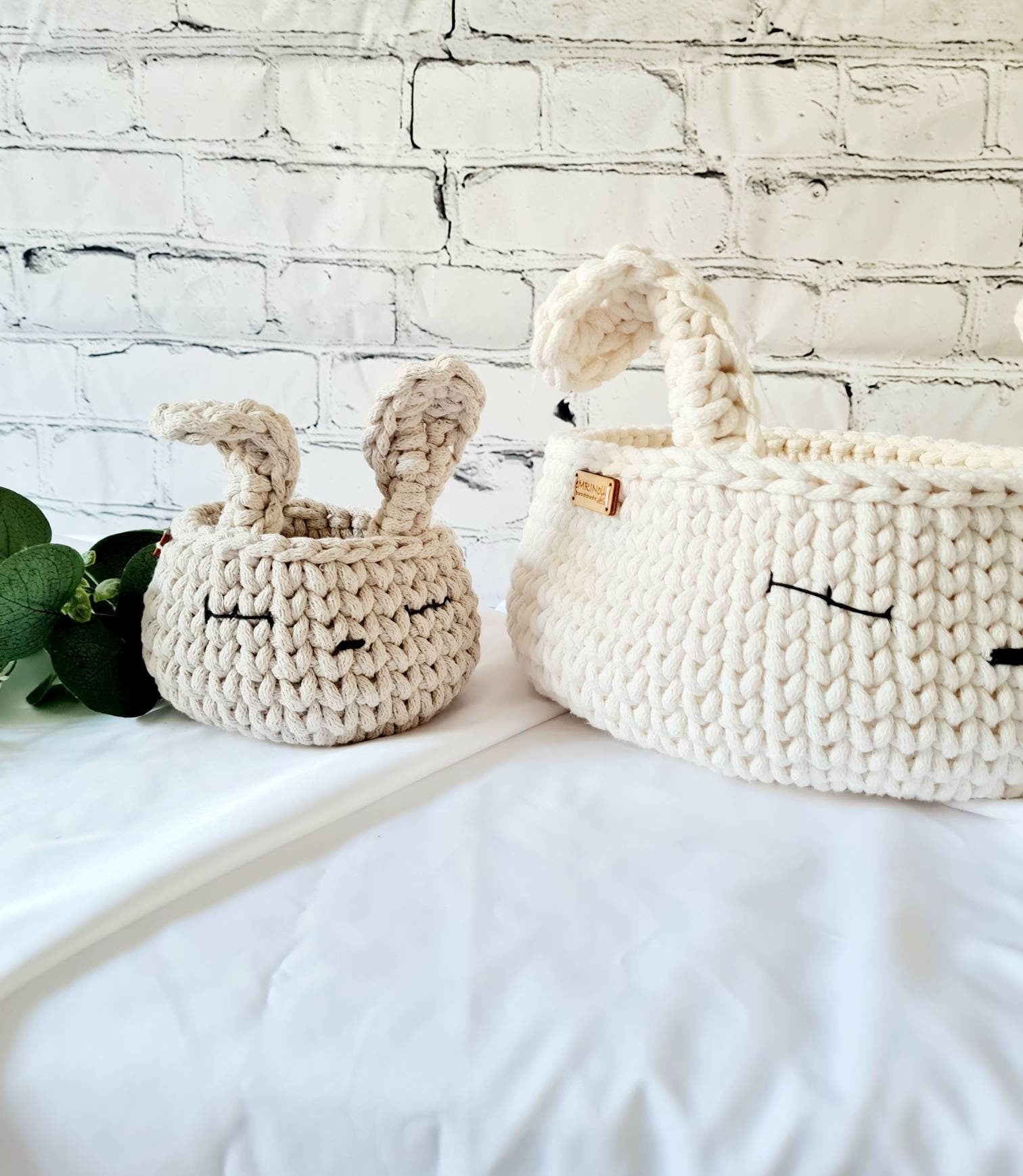 HasenKorb, Utensilo gehäkelt, Taufe Geschenkidee, Bunny Korb, Kinderzimmer Deko, Babyausstattung Babypartygeschenk, Babyzimmer Aufbewahrung