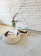Zeitungskorb, newspaper gehäkelt, Korbschale, Aufbewahrungskorb, grau Spielzeug Korb, Scandi Home-Dekor, skandinavisches japandi Style