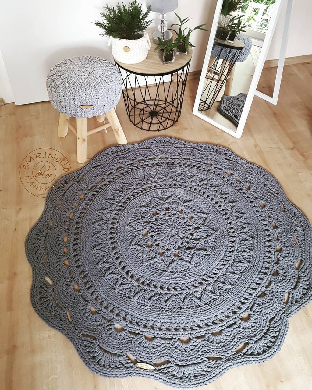 Teppich rund Kinderzimmer, Kinderzimmer Deko, Baumwollteppich, im skandinavischem Stil, vintage Teppich handgefertigt und umweltfreundlich