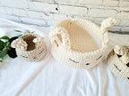 HasenKorb, Utensilo gehäkelt, Taufe Geschenkidee, Bunny Korb, Kinderzimmer Deko, Babyausstattung Babypartygeschenk, Babyzimmer Aufbewahrung