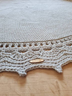 Runder Teppich, gehäkelter Teppich Kinderzimmer Dekor, gehäkelte Teppiche, im skandinavischen neutral Dekor, vintage, Teppich handgefertigt