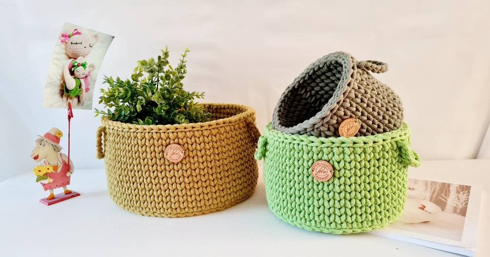 Korb, Utensilo, Häkelkorb, Baumwollkorb, Hohe Qualtität, Kinderkorb, Kinderzimmer Dekoration, Babypartygeschenk, Babyzimmer, Aufbewahrung