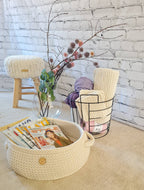 Zeitungskorb, newspaper basket, basket crochet, Korbschale, Aufbewahrungskorb gehäkelt, grau Spielzeug Korb, Scandi Home-Dekor, handmade