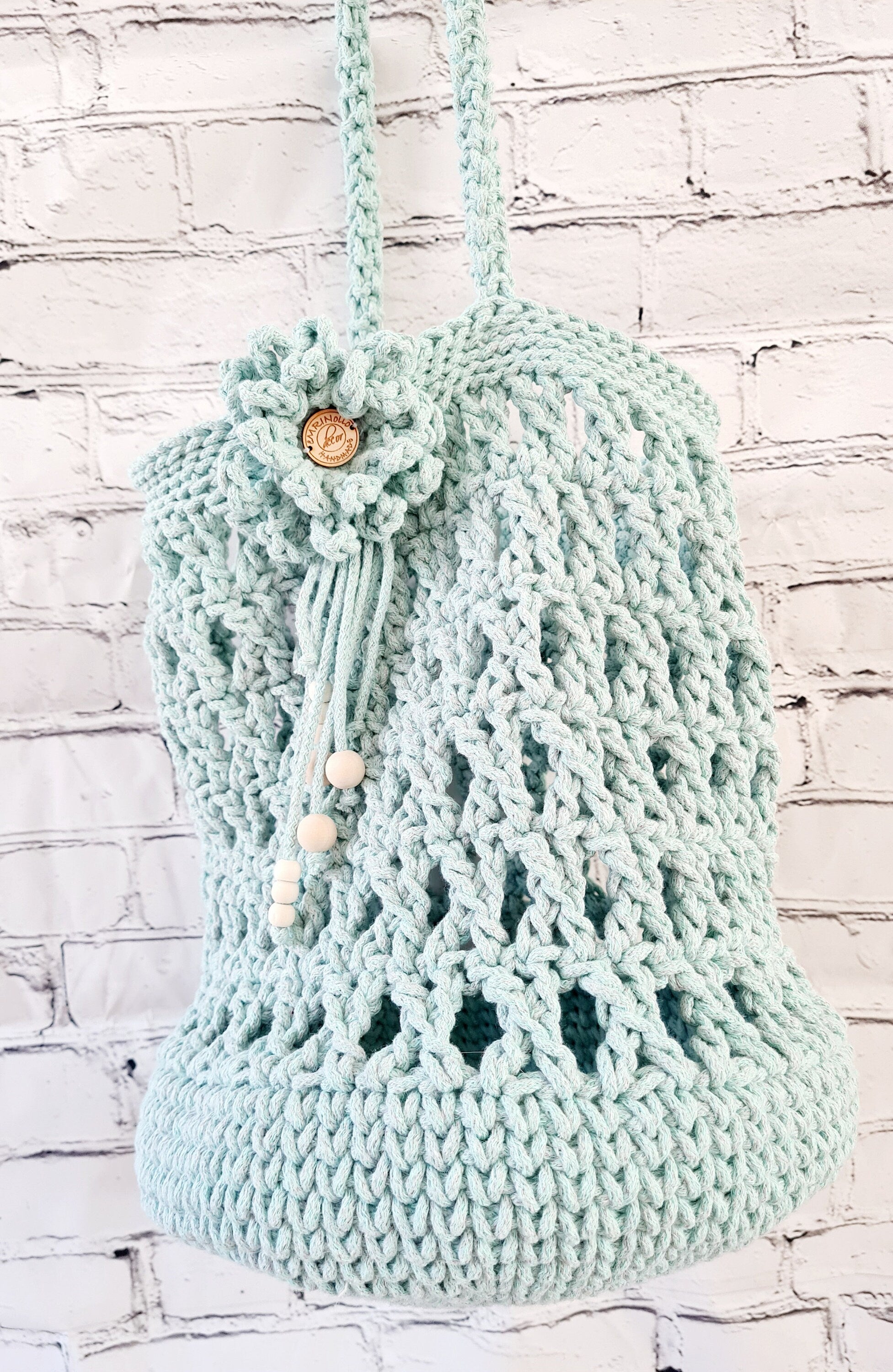 Tragetasche, Häkeltasche, Umhängetasche, Trend-Bags, Einkaufstasche, gehäkelte Projekttasche, Netztasche, Handtasche, Tasche, Boho-Tasche