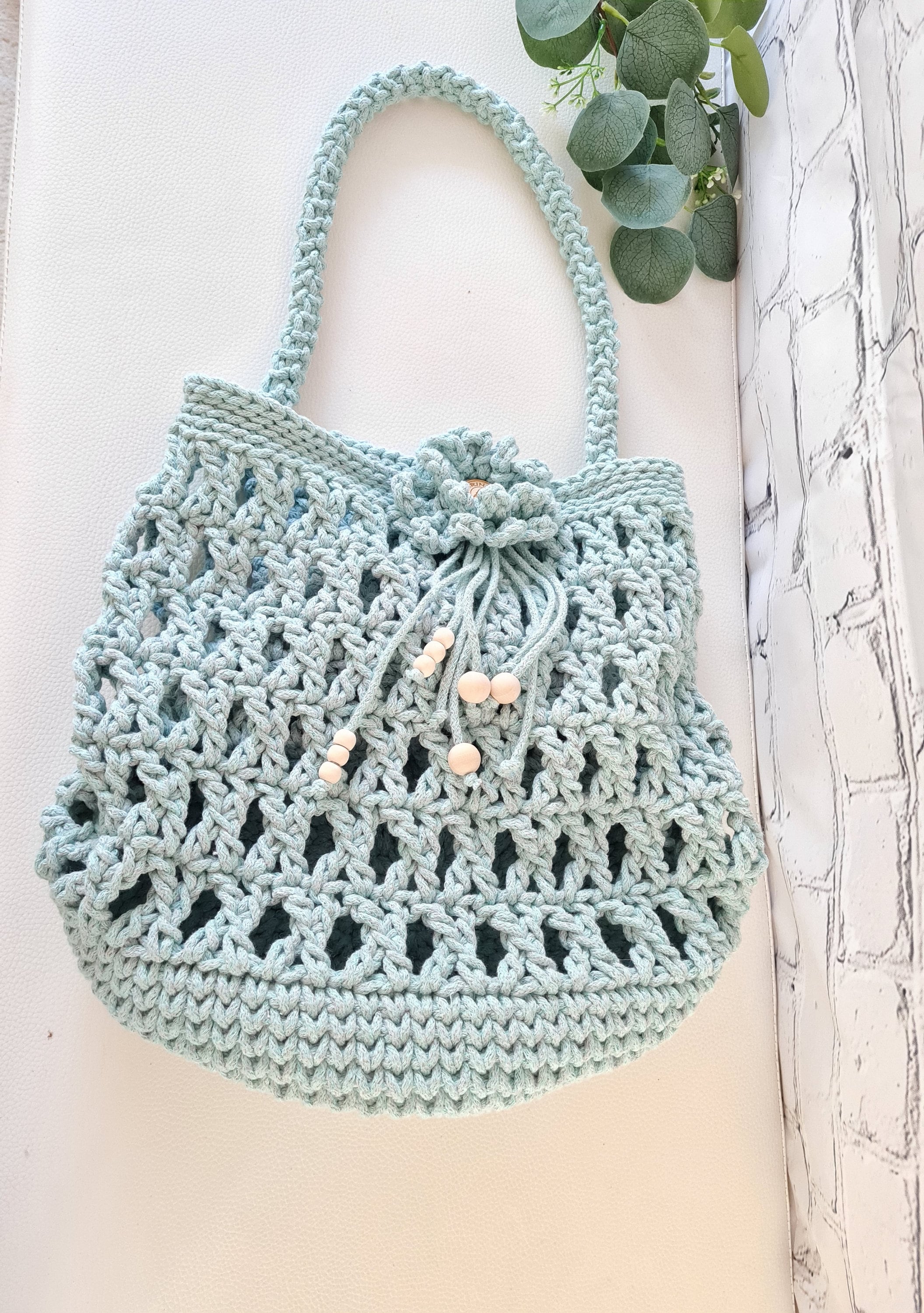 Tragetasche, Häkeltasche, Umhängetasche, Trend-Bags, Einkaufstasche, gehäkelte Projekttasche, Netztasche, Handtasche, Tasche, Boho-Tasche