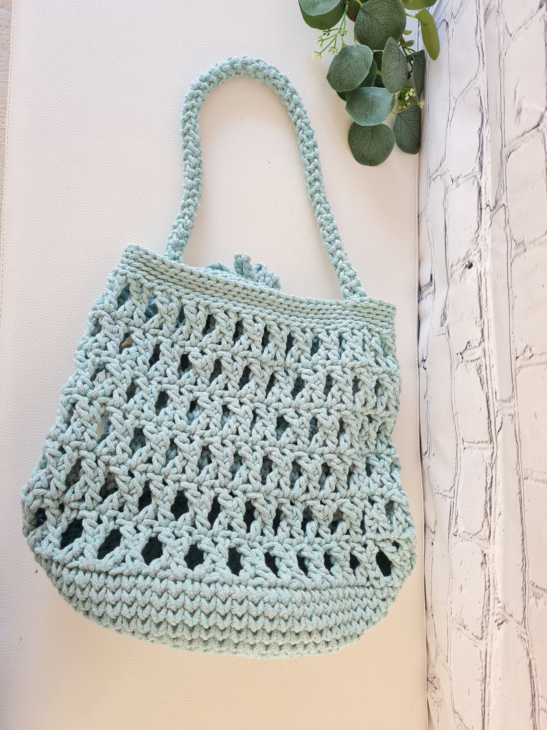 Tragetasche, Häkeltasche, Umhängetasche, Trend-Bags, Einkaufstasche, gehäkelte Projekttasche, Netztasche, Handtasche, Tasche, Boho-Tasche
