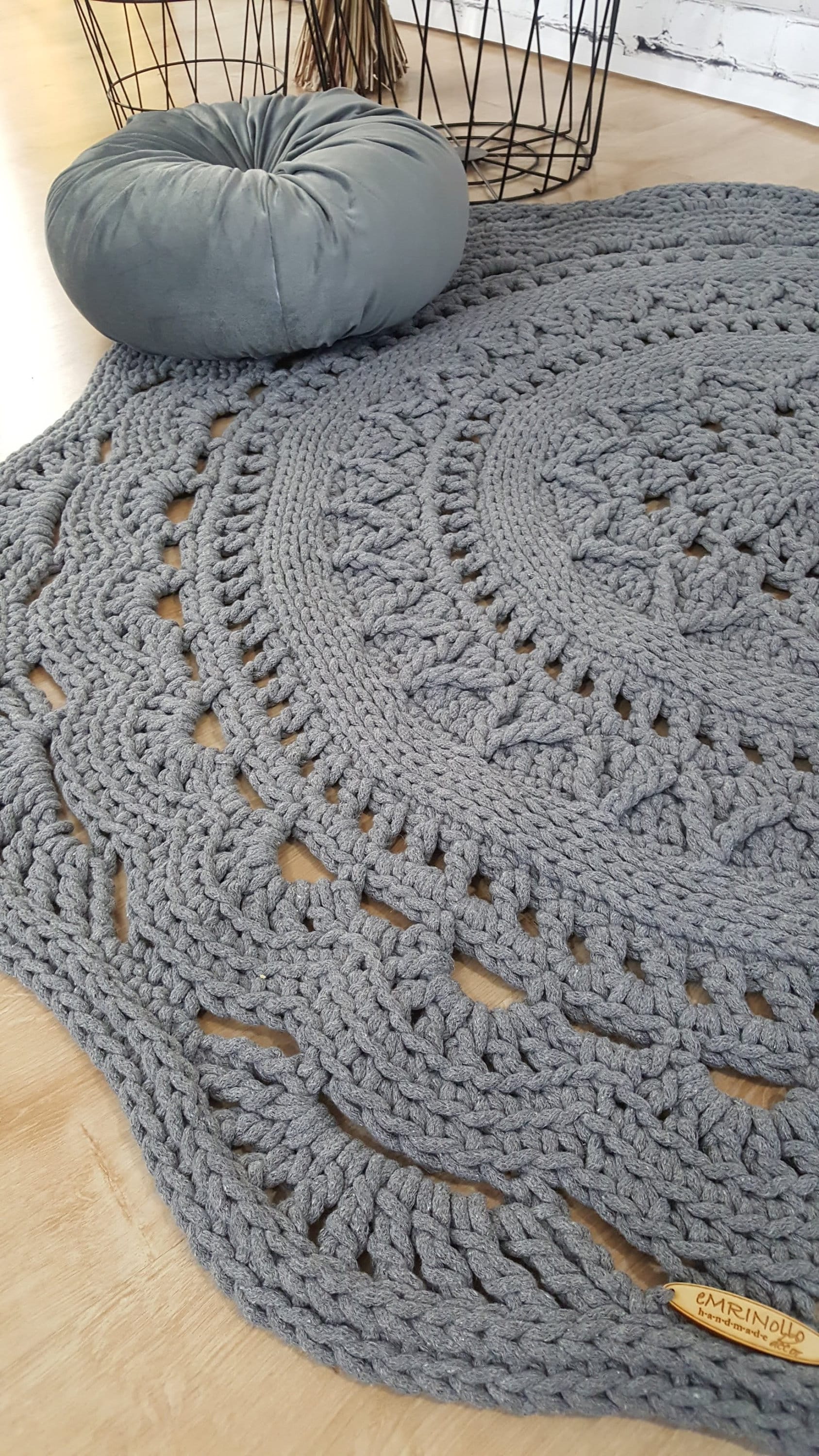 Teppich rund Kinderzimmer, Kinderzimmer Deko, Baumwollteppich, im skandinavischem Stil, vintage Teppich handgefertigt und umweltfreundlich