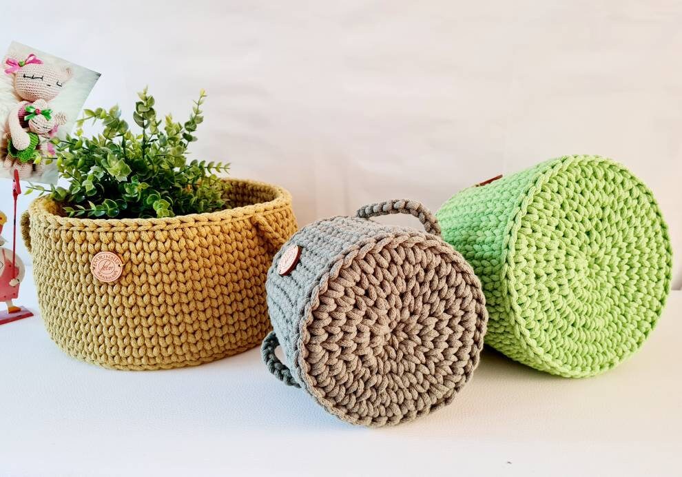 Korb, Utensilo, Häkelkorb, Baumwollkorb, Hohe Qualtität, Kinderkorb, Kinderzimmer Dekoration, Babypartygeschenk, Babyzimmer, Aufbewahrung