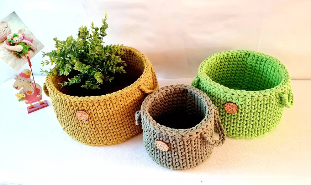 Korb, Utensilo, Häkelkorb, Baumwollkorb, Hohe Qualtität, Kinderkorb, Kinderzimmer Dekoration, Babypartygeschenk, Babyzimmer, Aufbewahrung