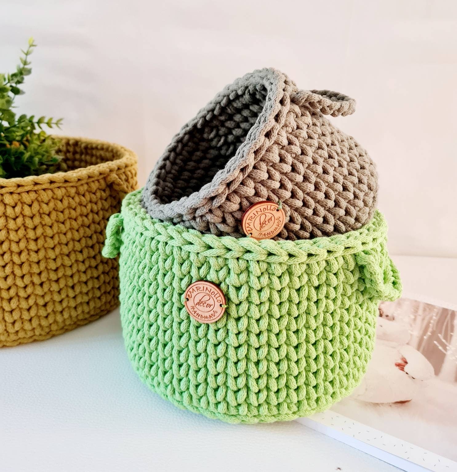 Korb, Utensilo, Häkelkorb, Baumwollkorb, Hohe Qualtität, Kinderkorb, Kinderzimmer Dekoration, Babypartygeschenk, Babyzimmer, Aufbewahrung
