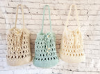 Tragetasche, Häkeltasche, Umhängetasche, Trend-Bags, Einkaufstasche, gehäkelte Projekttasche, Netztasche, Handtasche, Tasche, Boho-Tasche