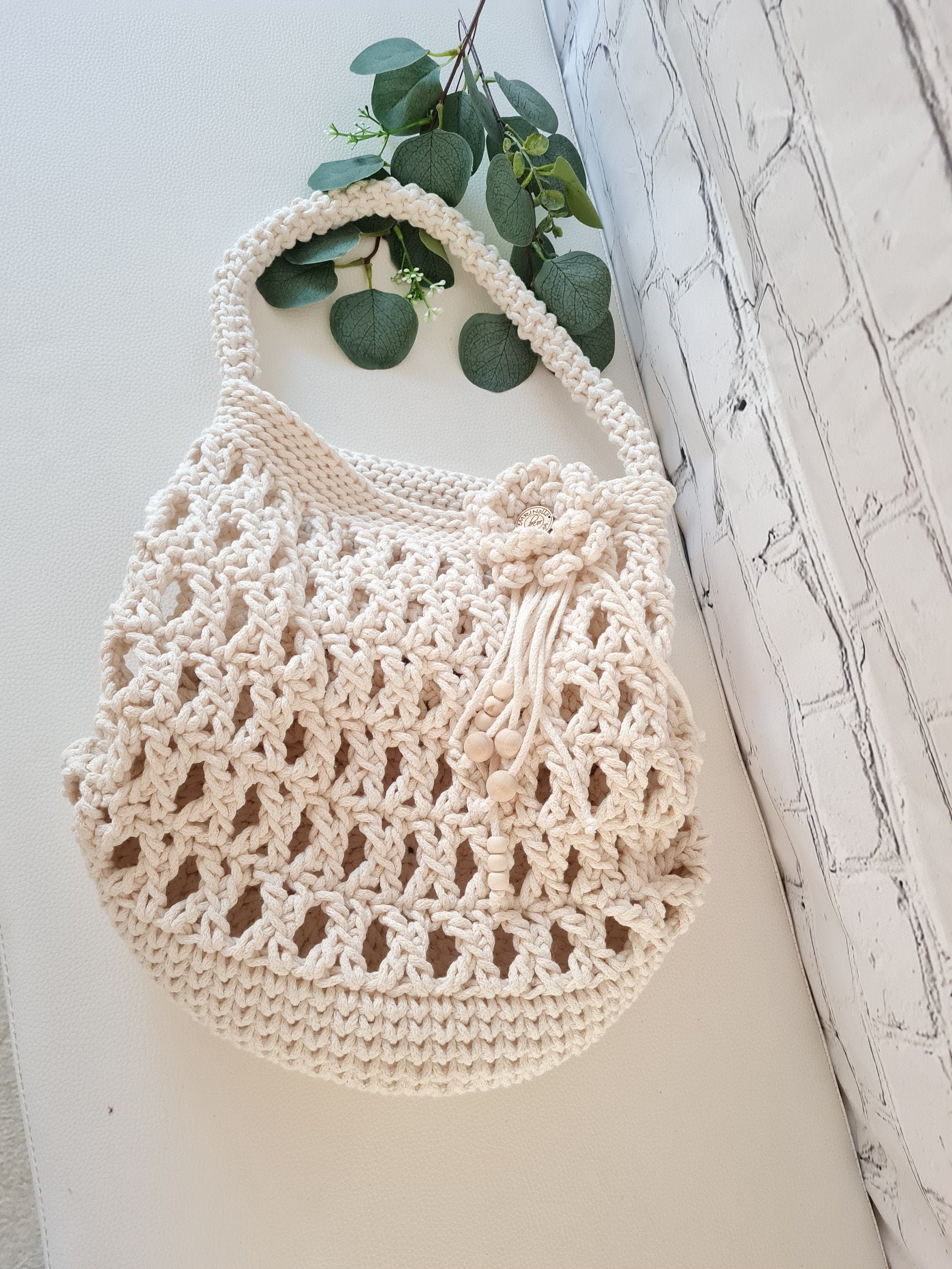Häkeltasche, Strickprojekttasche, Umhängetasche, gehäkelte Projekttasche, Reisestricktasche, es ist Tasche, Netztasche, häkeln Tasche, garn