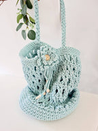 Tragetasche, Häkeltasche, Umhängetasche, Trend-Bags, Einkaufstasche, gehäkelte Projekttasche, Netztasche, Handtasche, Tasche, Boho-Tasche