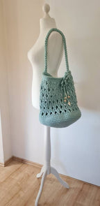 Tragetasche, Häkeltasche, Umhängetasche, Trend-Bags, Einkaufstasche, gehäkelte Projekttasche, Netztasche, Handtasche, Tasche, Boho-Tasche