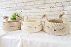 BunnyBasket, HasenKorb gehäkelt, Kinderzimmer Dekoration, Babyausstattung Babypartygeschenk, Babyzimmer deko, Aufbewahrungskorb, Utensilo