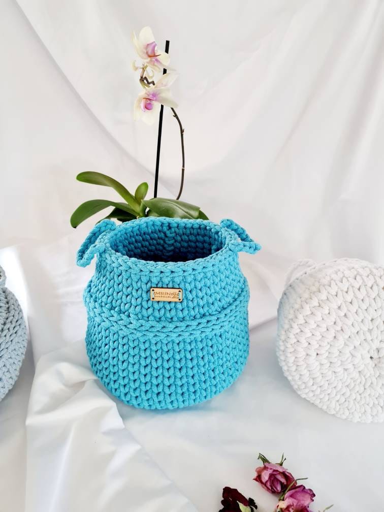 Korb gehäkelt, Utensilo, Aufbewahrungskorb, Kinderkorb, Spielzeugkorb, Kinderzimmer Dekoration, Babypartygeschenk, Babyzimmer, Aufbewahrung