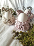 Hasenbecher, Eierbecher BunnyBasket, häkeln HasenKorb, Esszimmer Dekoration, Gastgebergeschenk, Wohnzimmer Dekoration, Nordic Stile
