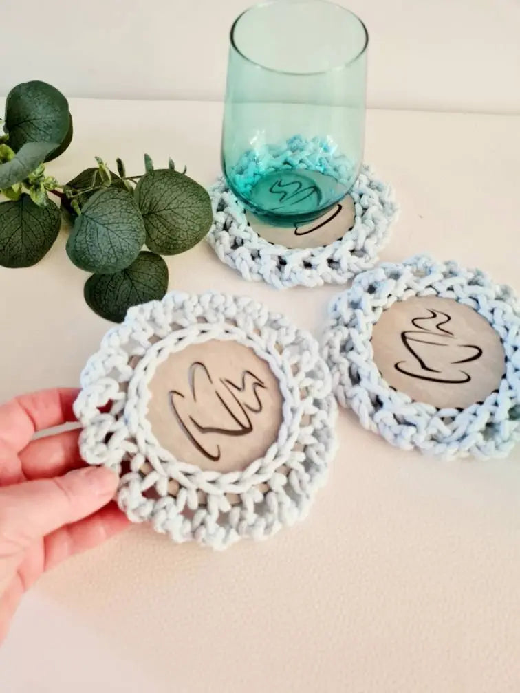 Tassenuntersetzer, Glasuntersetzer gehäkelt, Hochzeitsgeschenk, Gastgeschenk, schöne Tischdekoration, Terassendekor, Tasse Pad, Geschenkidee